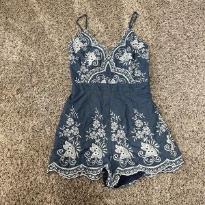 Jean and Lace Romper
